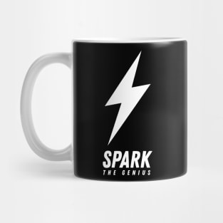 Spark The Genius logo (big spark, white) Mug